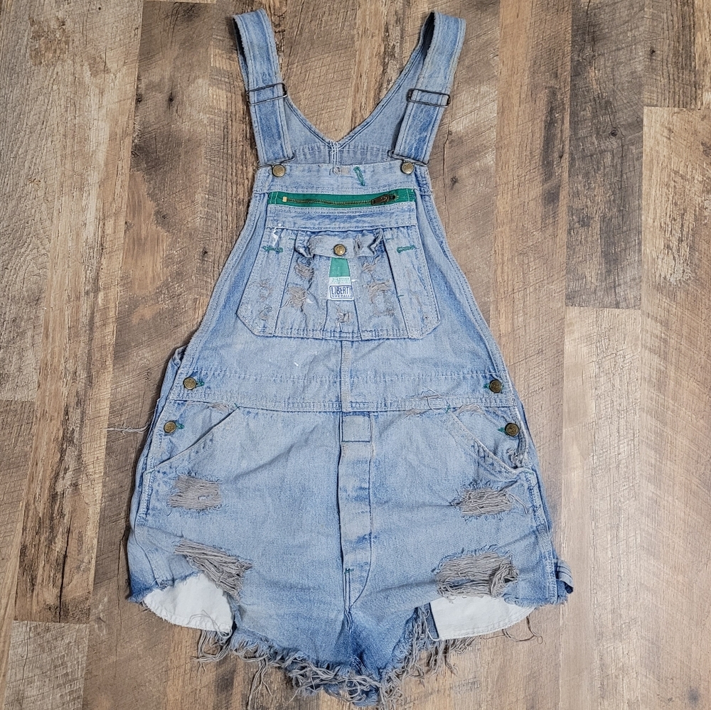 Urban Outfitter Distressed Denim Shorts Overalls Bib SHORTS